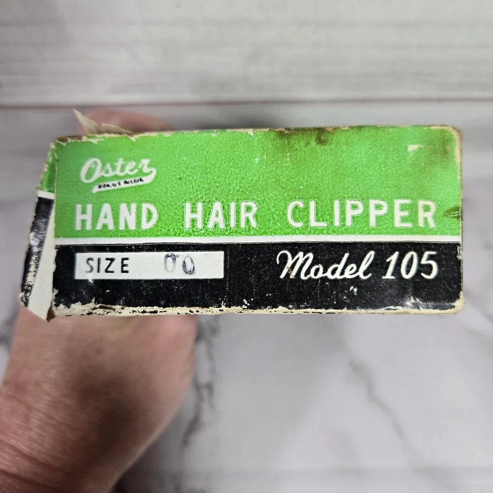 Vintage Oster Hand Hair Clipper Model 105 Size 00 with Original‎ Box